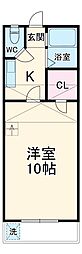 セザンヌ新栄2 207 2階1Kの間取り