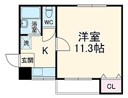 サニーコートＯＫＡＤＡ 2階1Kの間取り