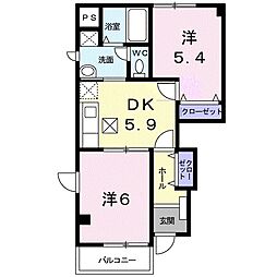 ソレアード・メゾン 2Kの間取図画像