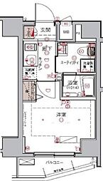 ハーモニーレジデンス大森ＷＥＳＴ 2階1Kの間取り