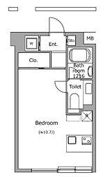 JR山手線 高田馬場駅 徒歩10分の賃貸マンション 3階ワンルームの間取り
