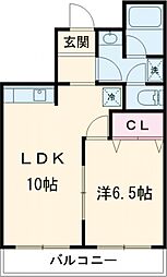 ベルベール星野 1LDKの間取図画像