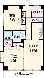 京王線 芦花公園駅 徒歩6分の賃貸マンション 1階2LDKの間取り