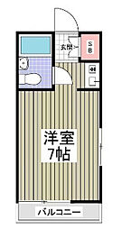 メリッサ 2階1Kの間取り