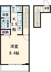 ボルベール調布ヶ丘 1Kの間取図画像