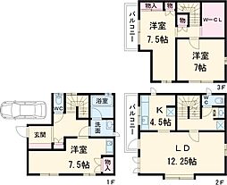 東武東上線 朝霞駅 徒歩6分の賃貸一戸建て 1階3LDKの間取り