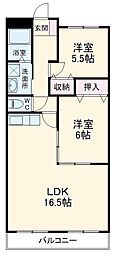 グランシャリオ 2LDKの間取図画像