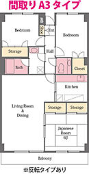 カルム北本1号棟 3LDKの間取図画像