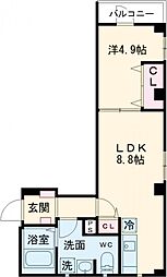 JR山手線 池袋駅 徒歩5分の賃貸マンション 4階1LDKの間取り