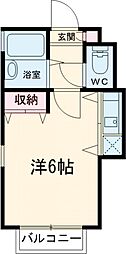 京王線 仙川駅 徒歩31分の賃貸アパート 2階1Kの間取り