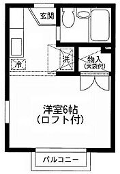 東武伊勢崎線 五反野駅 徒歩7分の賃貸アパート 2階1Kの間取り