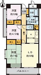 日暮里舎人ライナー 見沼代親水公園駅 徒歩1分の賃貸マンション 4階3LDKの間取り