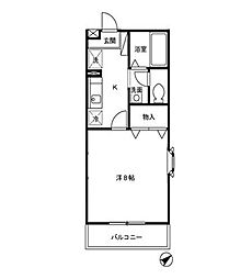 フォルトゥーナ 1階1Kの間取り
