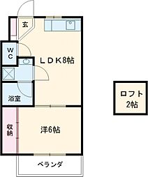 LISSAグランデ 1LDKの間取図画像