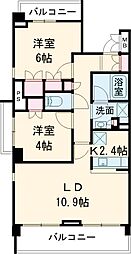 プライムメゾン武蔵野の杜 2階2LDKの間取り