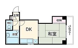 クリエイティブ21 5階1DKの間取り