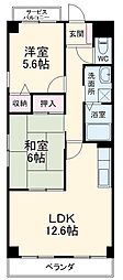 名古屋市営鶴舞線 上小田井駅 徒歩25分の賃貸マンション 5階2LDKの間取り