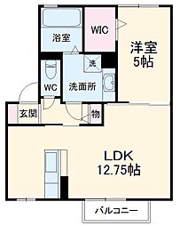 シェノア 2階1LDKの間取り