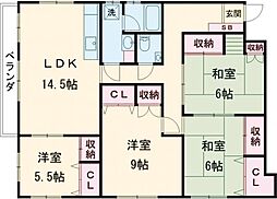 京王相模原線 京王永山駅 バス10分 瓜生下車 徒歩1分の賃貸マンション 2階4LDKの間取り