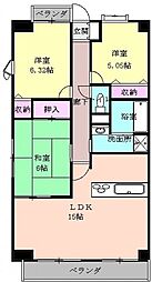 名鉄瀬戸線 清水駅 徒歩5分の賃貸マンション 7階3LDKの間取り