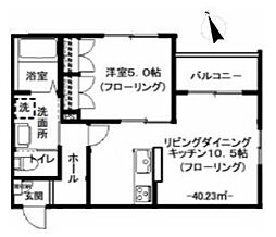 東京メトロ東西線 妙典駅 徒歩4分の賃貸マンション 2階1LDKの間取り