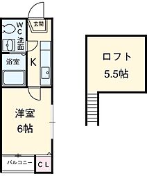名鉄名古屋本線 東枇杷島駅 徒歩10分の賃貸アパート 1階1Kの間取り