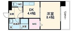 名古屋市営桜通線 高岳駅 徒歩7分の賃貸マンション 9階1DKの間取り