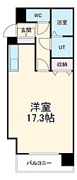 名古屋市営名城線 東別院駅 徒歩4分の賃貸マンション 1階ワンルームの間取り
