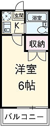 ヴィラノール国分寺 1階1Kの間取り