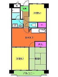 東京メトロ東西線 行徳駅 徒歩14分の賃貸マンション 1階3DKの間取り