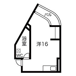 名鉄名古屋本線 栄生駅 徒歩2分の賃貸マンション 7階ワンルームの間取り