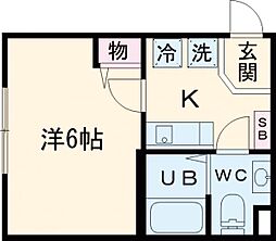 都営大江戸線 新江古田駅 徒歩14分の賃貸アパート 2階1Kの間取り