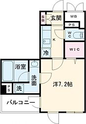 西武池袋線 江古田駅 徒歩5分の賃貸マンション 2階1Kの間取り
