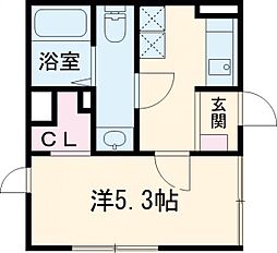 ミレドゥーエ西小山 2階1Kの間取り