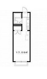 東急池上線 荏原中延駅 徒歩6分の賃貸アパート 1階ワンルームの間取り