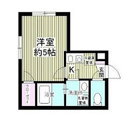 パルゼ北千住 1Kの間取図画像