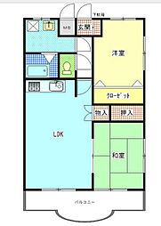 石丸マンション 2LDKの間取図画像