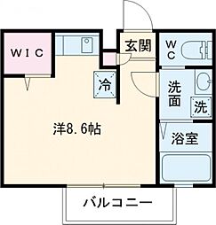 東京メトロ千代田線 北綾瀬駅 徒歩10分の賃貸アパート 3階ワンルームの間取り