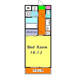 東京メトロ千代田線 北千住駅 徒歩19分の賃貸マンション 2階1Kの間取り