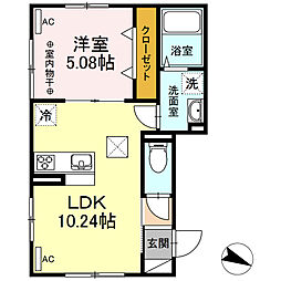 ペイナタルＣｈｉｋａｉ 1階1LDKの間取り