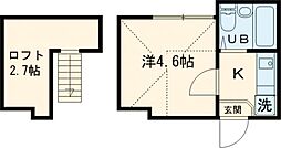 東京メトロ千代田線 北千住駅 徒歩14分の賃貸アパート 3階1Kの間取り