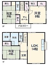 名鉄三河線 高浜港駅 徒歩9分の賃貸一戸建て 1階3LDKの間取り