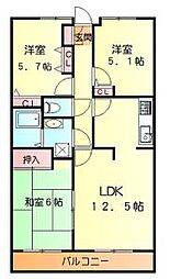 ボヌール湘南山手 3LDKの間取図画像