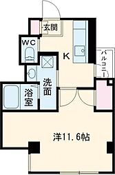 JR高崎線 高崎駅 徒歩5分の賃貸マンション 1階1Kの間取り