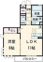 薬円台壱番館　Ａ 3階1LDKの間取り