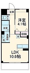 京成松戸線 鎌ヶ谷大仏駅 徒歩19分の賃貸マンション 1階1LDKの間取り