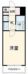 JR横浜線 橋本駅 徒歩14分の賃貸マンション 1階1Kの間取り