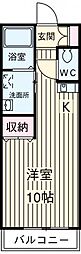 ヴェルデ橋本 2階ワンルームの間取り