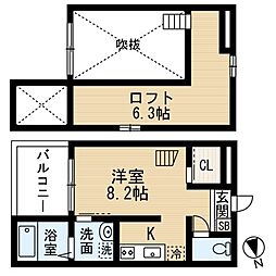 ロワール名古屋 ワンルームの間取図画像