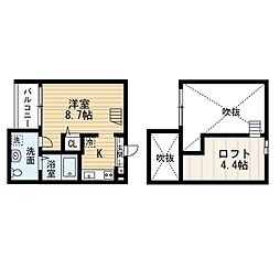 Aria ワンルームの間取図画像